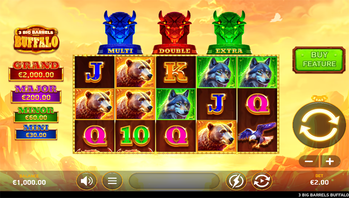 สล็อต 3 Big Barrels Buffalo